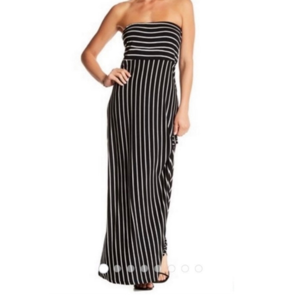 Monteau Black & White Stripped Maxi Dress